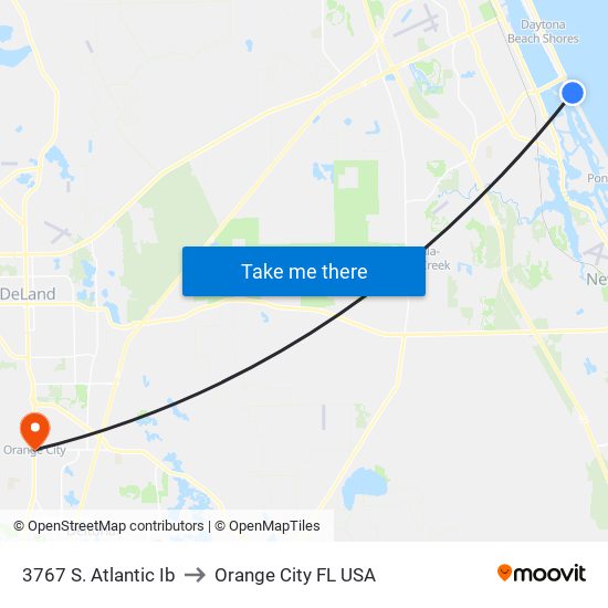 3767 S. Atlantic Ib to Orange City FL USA map