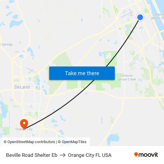 Beville Road Shelter  Eb to Orange City FL USA map