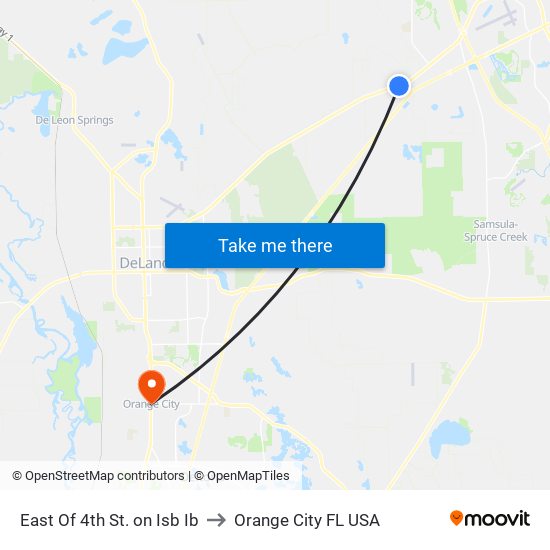 East Of 4th St. on Isb Ib to Orange City FL USA map