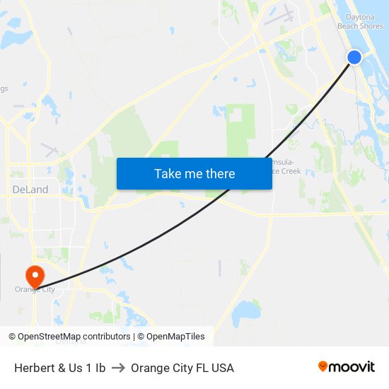 Herbert & Us 1 Ib to Orange City FL USA map