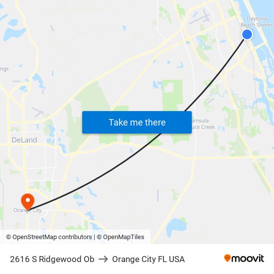 2616 S Ridgewood Ob to Orange City FL USA map