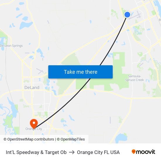 Int'L Speedway & Target Ob to Orange City FL USA map