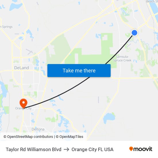 Taylor Rd  Williamson Blvd to Orange City FL USA map