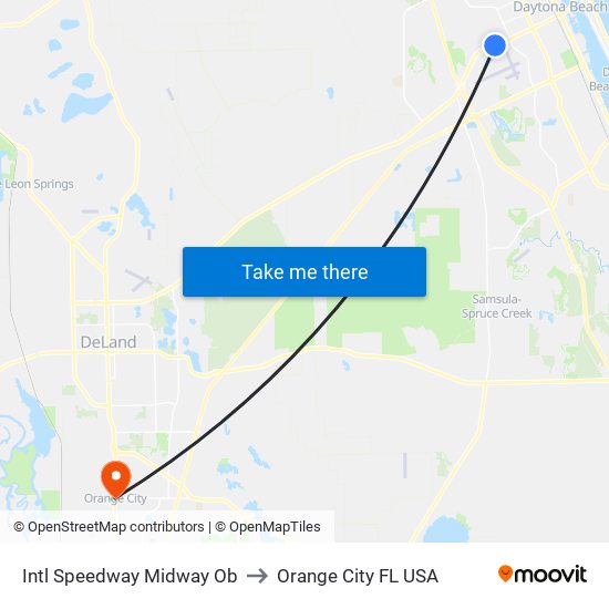 Intl Speedway  Midway Ob to Orange City FL USA map