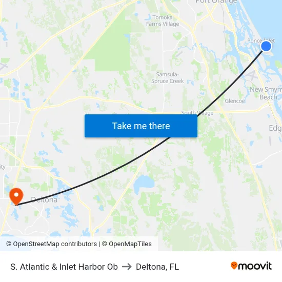 S. Atlantic & Inlet Harbor Ob to Deltona, FL map