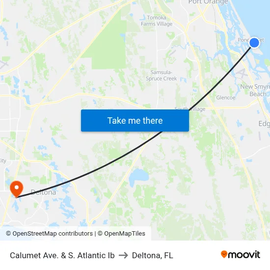 Calumet Ave. & S. Atlantic Ib to Deltona, FL map