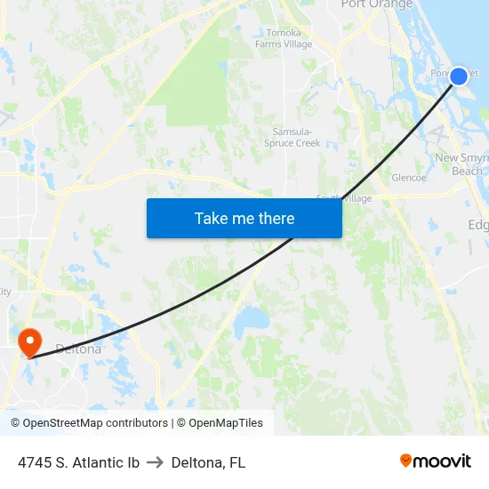 4745 S. Atlantic Ib to Deltona, FL map