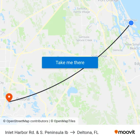Inlet Harbor Rd. & S. Peninsula Ib to Deltona, FL map