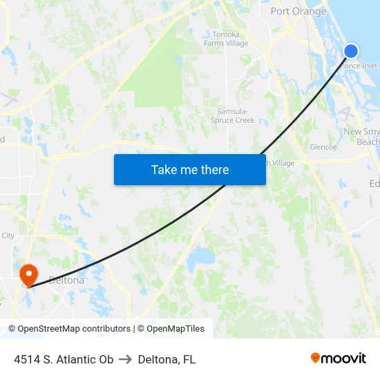 4514 S. Atlantic Ob to Deltona, FL map
