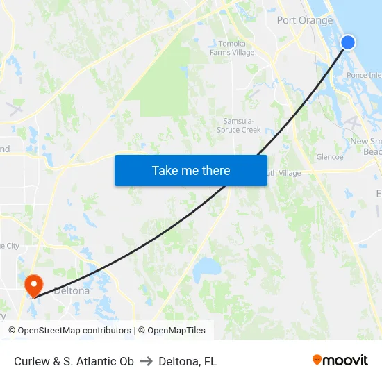 Curlew & S. Atlantic Ob to Deltona, FL map