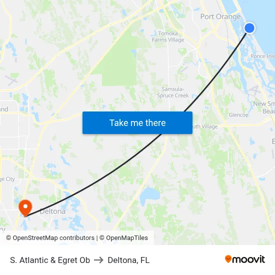 S. Atlantic & Egret Ob to Deltona, FL map