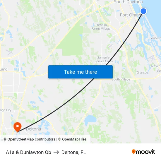 A1a & Dunlawton Ob to Deltona, FL map