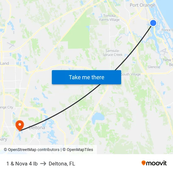 1 & Nova 4 Ib to Deltona, FL map