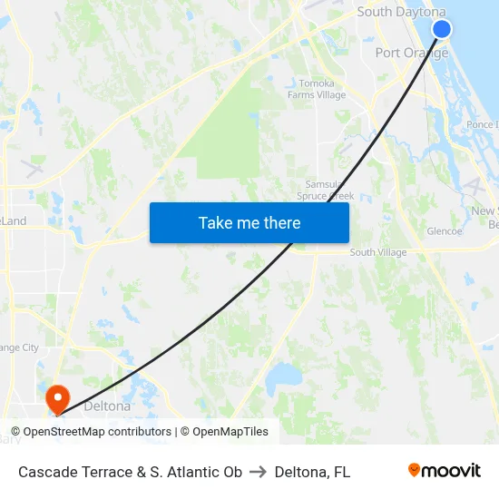 Cascade Terrace & S. Atlantic Ob to Deltona, FL map