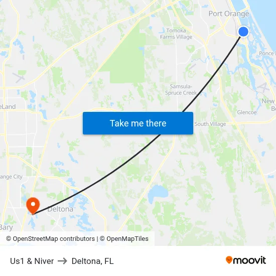 Us1 & Niver to Deltona, FL map