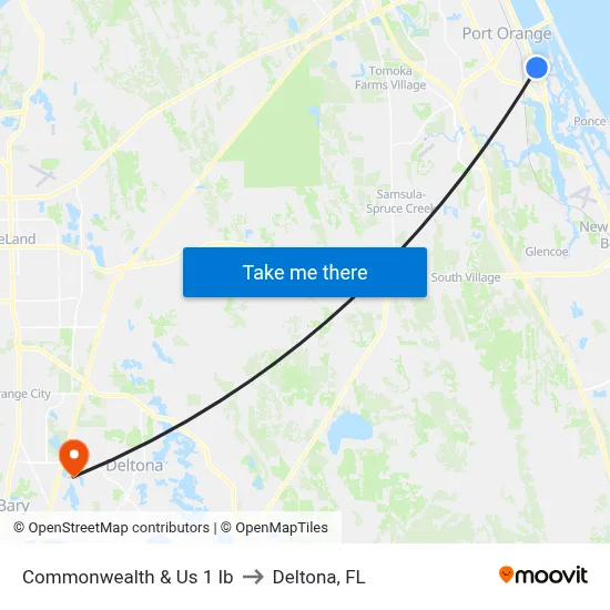 Commonwealth & Us 1 Ib to Deltona, FL map