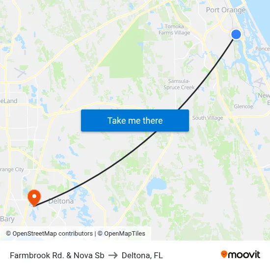 Farmbrook Rd. &  Nova Sb to Deltona, FL map