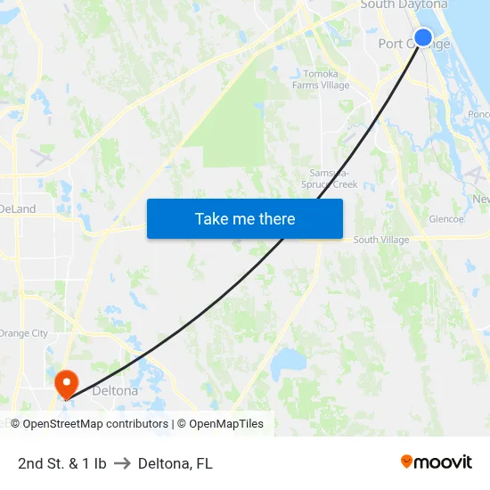 2nd St. & 1 Ib to Deltona, FL map