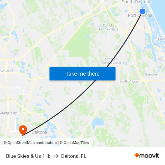 Blue Skies & Us 1 Ib to Deltona, FL map