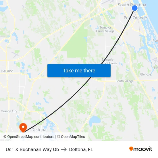 Us1 & Buchanan Way Ob to Deltona, FL map