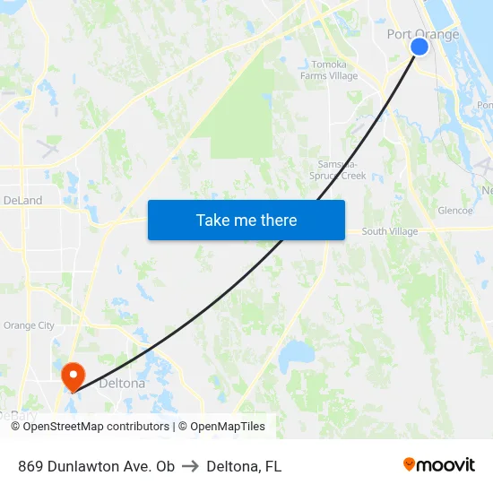 869 Dunlawton Ave. Ob to Deltona, FL map