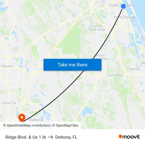 Ridge Blvd. & Us 1 Ib to Deltona, FL map