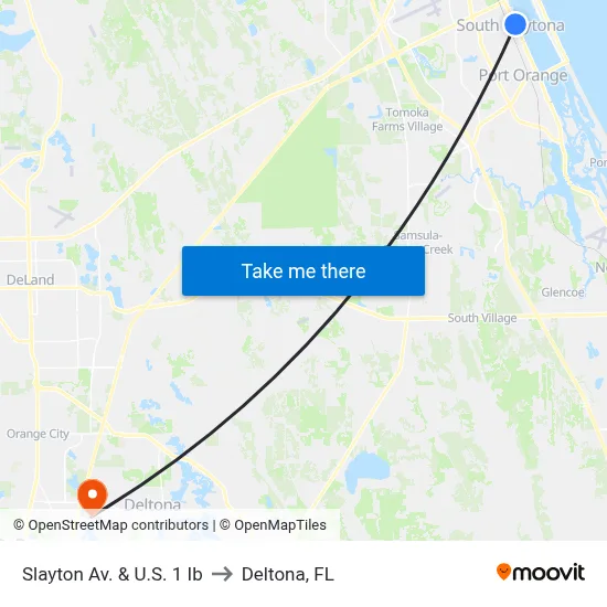 Slayton Av. & U.S. 1 Ib to Deltona, FL map