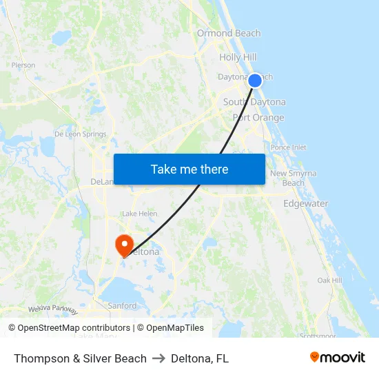 Thompson & Silver Beach to Deltona, FL map