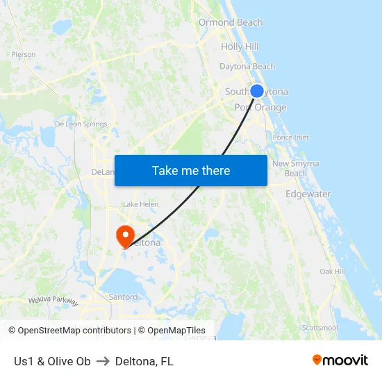 Us1 & Olive Ob to Deltona, FL map