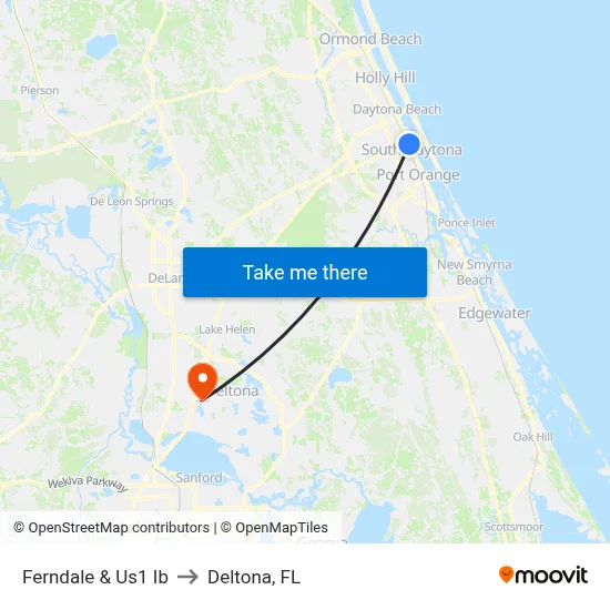 Ferndale & Us1 Ib to Deltona, FL map