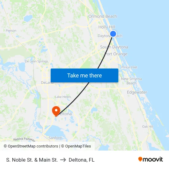 S. Noble St. & Main St. to Deltona, FL map