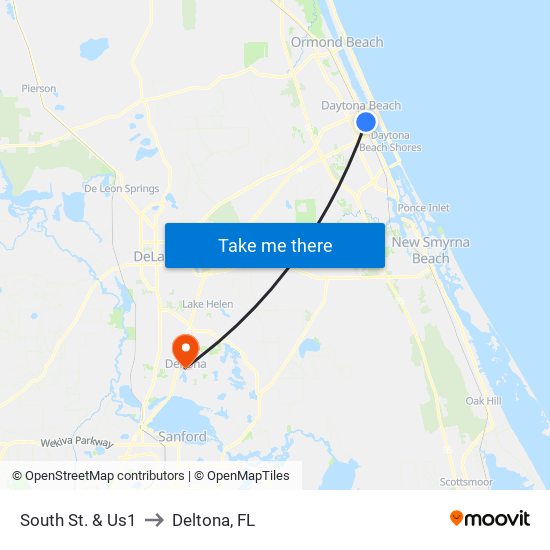 South St. & Us1 to Deltona, FL map