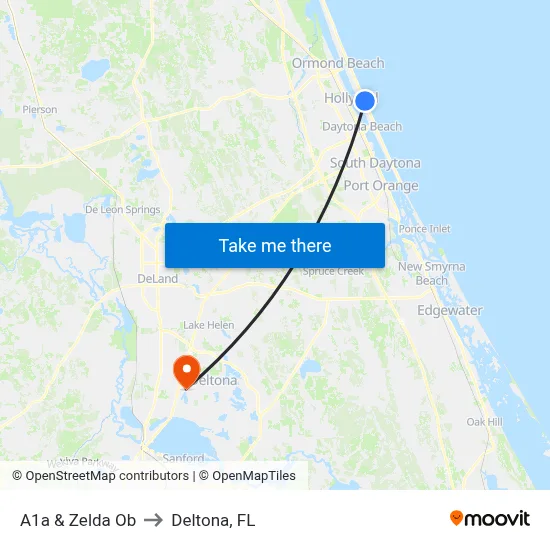 A1a & Zelda Ob to Deltona, FL map