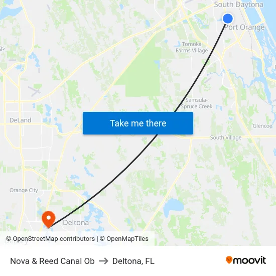 Nova & Reed Canal Ob to Deltona, FL map