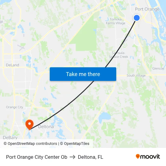 Port Orange City Center  Ob to Deltona, FL map