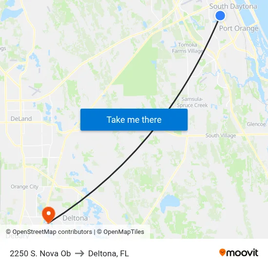 2250 S. Nova Ob to Deltona, FL map