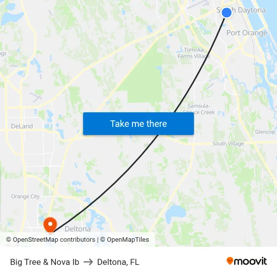 Big Tree & Nova Ib to Deltona, FL map