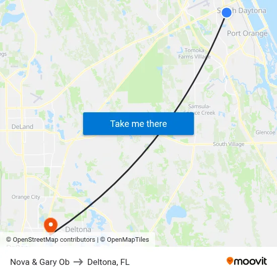 Nova & Gary Ob to Deltona, FL map