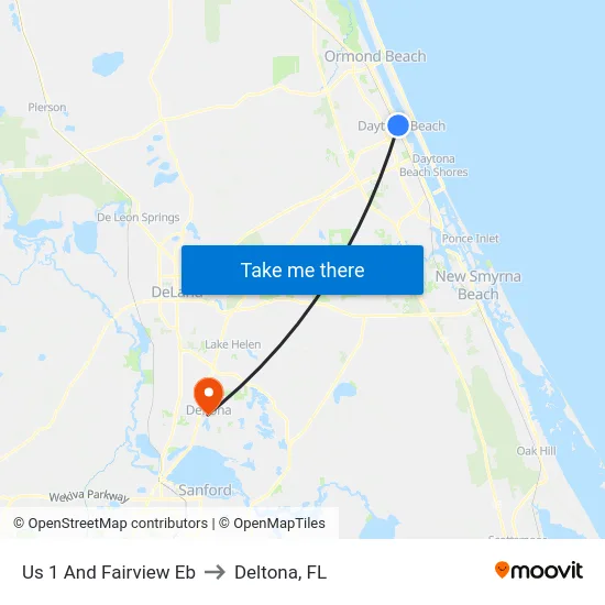 Us 1 And Fairview  Eb to Deltona, FL map