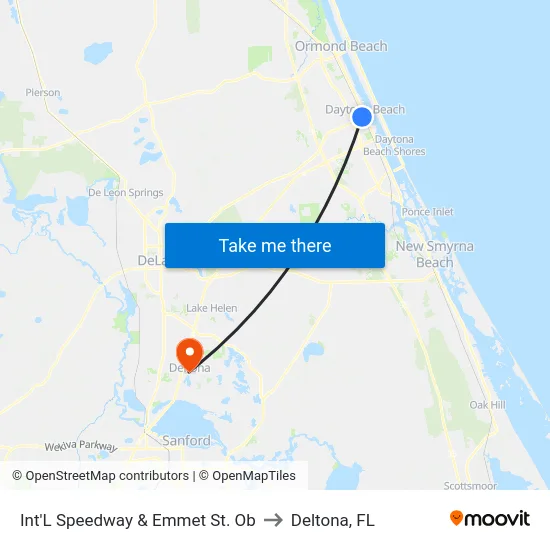 Int'L Speedway & Emmet St.  Ob to Deltona, FL map