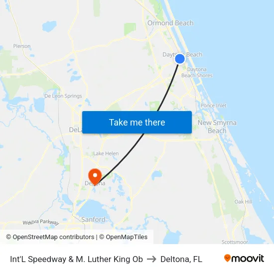 Int'L Speedway & M. Luther King Ob to Deltona, FL map