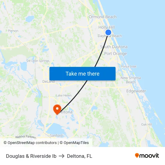 Douglas & Riverside Ib to Deltona, FL map