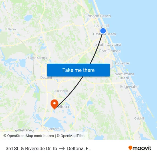 3rd St. & Riverside Dr. Ib to Deltona, FL map