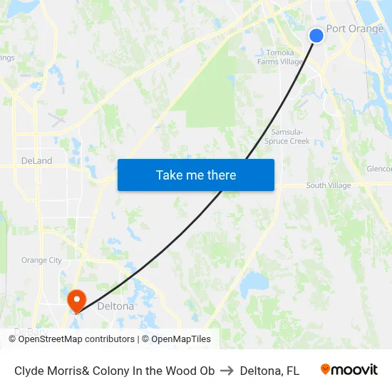 Clyde Morris& Colony In the Wood Ob to Deltona, FL map