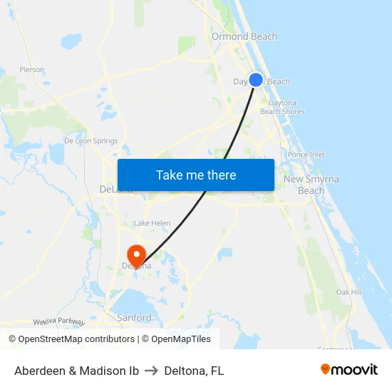 Aberdeen & Madison Ib to Deltona, FL map