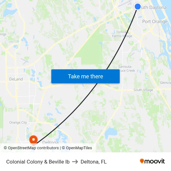 Colonial Colony & Beville Ib to Deltona, FL map