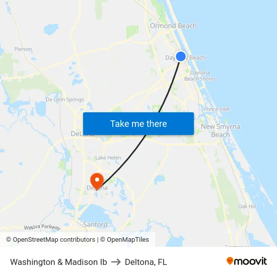 Washington & Madison Ib to Deltona, FL map