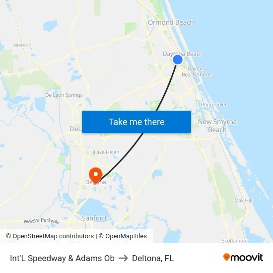 Int'L Speedway & Adams Ob to Deltona, FL map