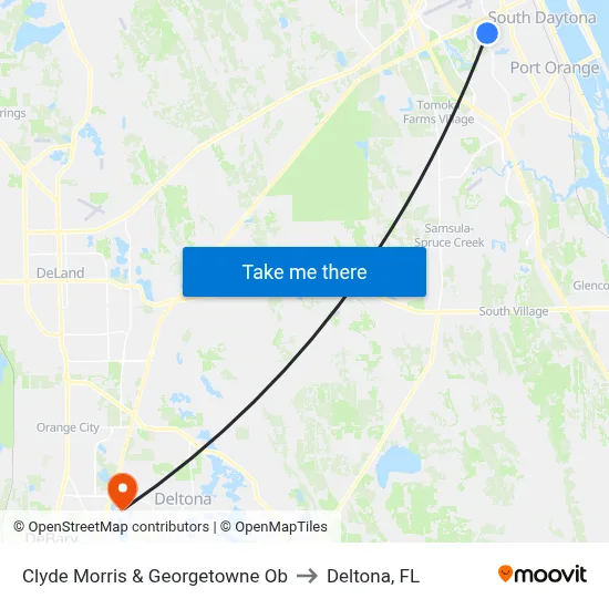 Clyde Morris & Georgetowne Ob to Deltona, FL map
