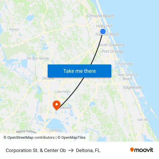 Corporation St. & Center Ob to Deltona, FL map